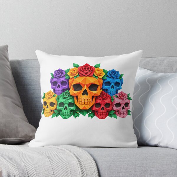 Item preview, Colorful Halloween Skull Bouquet – Low Poly Sugar Skull Halloween Design designed and sold by ArtSpark Studio.
