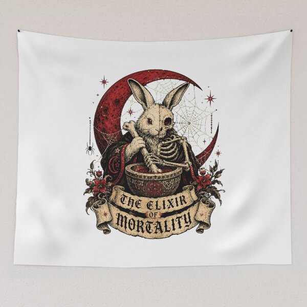 Item preview, Occult Skeleton Bunny Alchemist Gothic Mortality Elixir designed and sold by chattsuede.