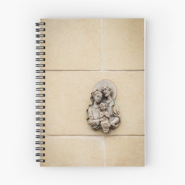 Item preview, Holy Family Relief Sculpture On Beige Stone Wall — Madonna, Joseph And Infant Jesus Religious Icon designed and sold by Nmallia.