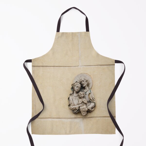 Item preview, Holy Family Relief Sculpture On Beige Stone Wall — Madonna, Joseph And Infant Jesus Religious Icon designed and sold by Nmallia.