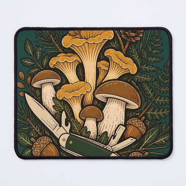 Item preview, Wild Botanical Mushroom Foraging Field Guide Art designed and sold by Fun2Fentastic.