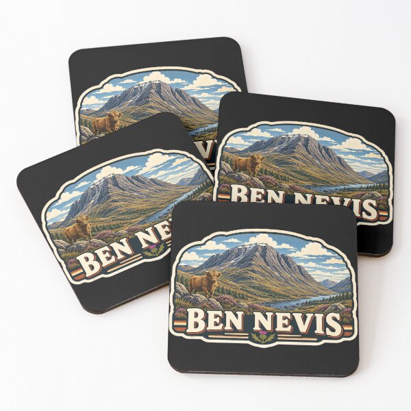 Aperçu de l'œuvre Autocollant rétro paysage de Ben Nevis créée et vendue par channeleffect.