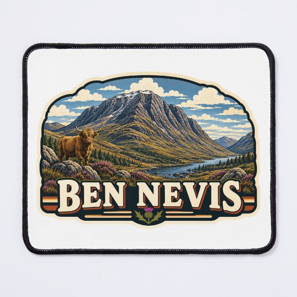 Item preview, Pegatina retro del paisaje de Ben Nevis designed and sold by channeleffect.