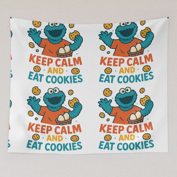 Item preview, Keep Calm And Eat Cookies Cookie Monster Vintage designed and sold by Prints by Mat.