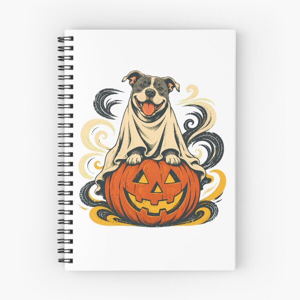 Item preview, Spooky Ghost Pit Bull Pumpkin Staffordshire Terrier designed and sold by chattsuede.