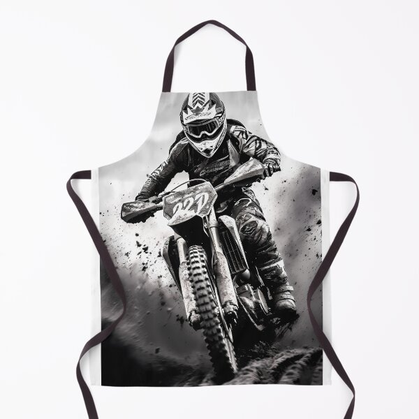 Item preview, Black And White Gritty Motocross Rider Mud Splatter Artwork designed and sold by RevUpDesign.