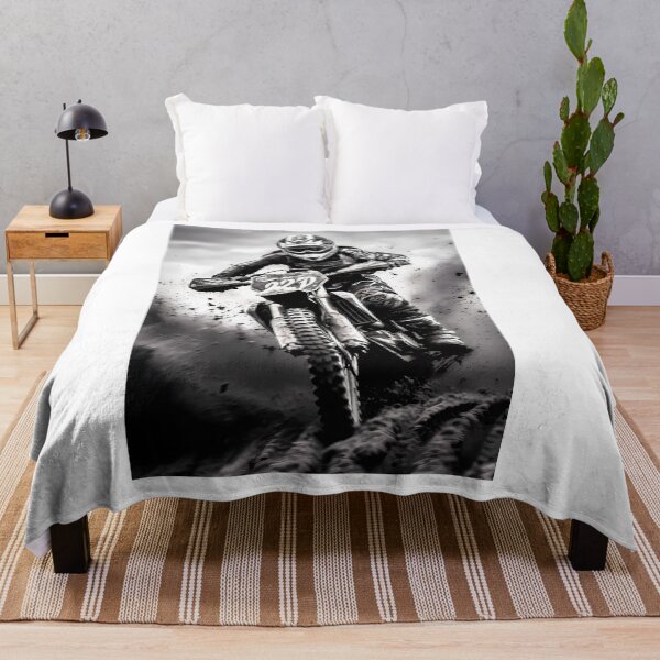 Item preview, Black And White Gritty Motocross Rider Mud Splatter Artwork designed and sold by RevUpDesign.