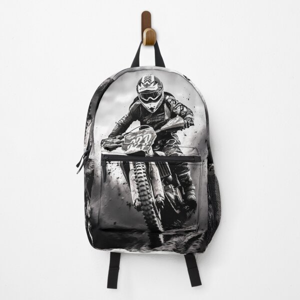 Item preview, Black And White Gritty Motocross Rider Mud Splatter Artwork designed and sold by RevUpDesign.