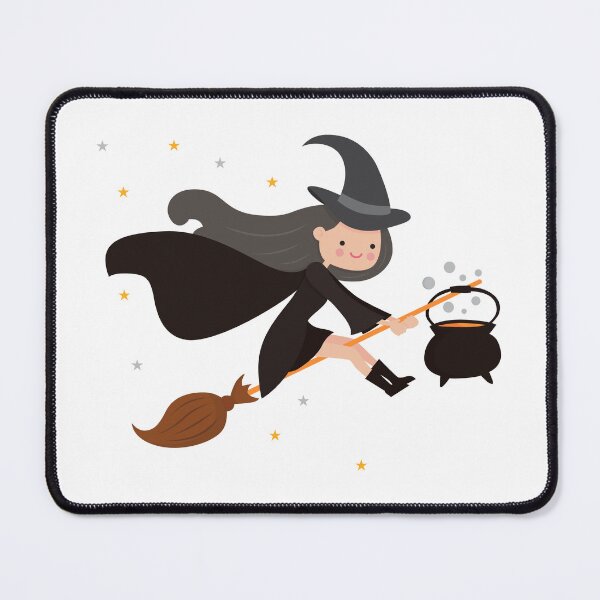 Item preview, Cute Witch Flying Beside a Cauldron designed and sold by TotalityDesigns.