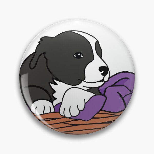 Item preview, Cute Border Collie Puppy in a Basket designed and sold by Bluek9sDesign.