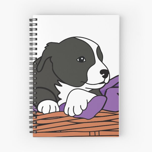 Item preview, Cute Border Collie Puppy in a Basket designed and sold by Bluek9sDesign.