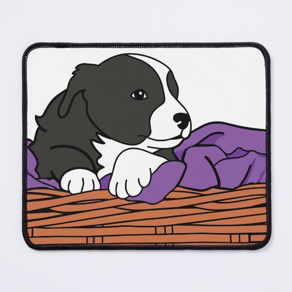 Item preview, Cute Border Collie Puppy in a Basket designed and sold by Bluek9sDesign.