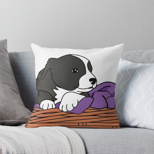 Item preview, Cute Border Collie Puppy in a Basket designed and sold by Bluek9sDesign.