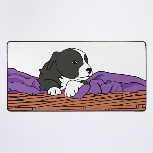Item preview, Cute Border Collie Puppy in a Basket designed and sold by Bluek9sDesign.