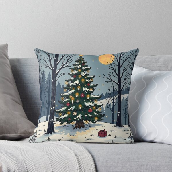 Item preview, Snowy Forest Christmas Tree with Candles and Ornaments designed and sold by Connys Colorful World.