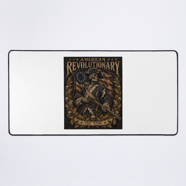 Item preview, Revolutionary Skeleton Musket Flag Patriot Veteran designed and sold by chattsuede.