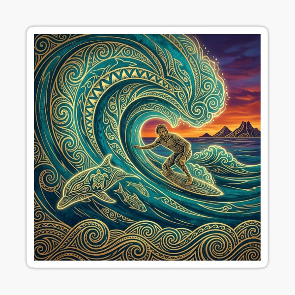 Item preview, Surf Session with a Dolphin designed and sold by Hawaii26.