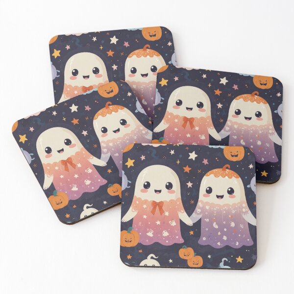 Item preview, Halloween Sticker Sheet Pattern | Black Cats, Ghosts, Pumpkins & Bats | Cute Spooky Icon Print designed and sold by Shiwwa.