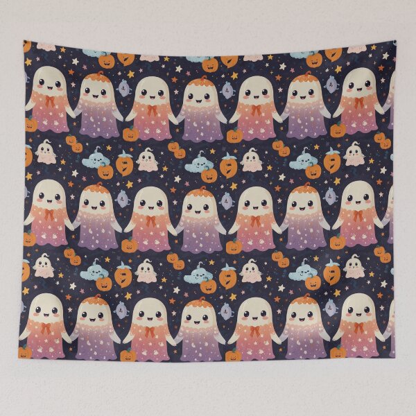 Item preview, Halloween Sticker Sheet Pattern | Black Cats, Ghosts, Pumpkins & Bats | Cute Spooky Icon Print designed and sold by Shiwwa.