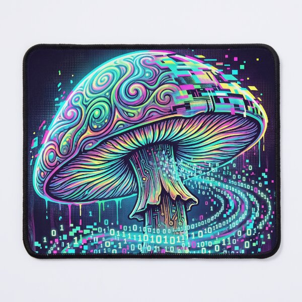 Item preview, Psychedelic Digital Mushroom Binary Code Cyberpunk designed and sold by IriArt-Designs.