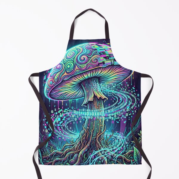 Item preview, Psychedelic Digital Mushroom Binary Code Cyberpunk designed and sold by IriArt-Designs.