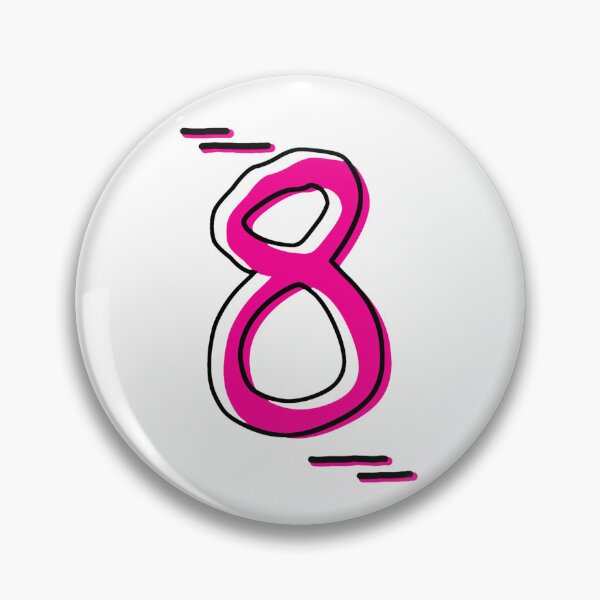 Item preview, Number 8 - Bold Pink Artistic Numeral Design designed and sold by Dyche Studio.