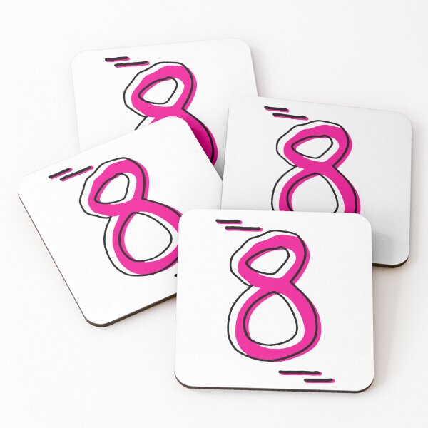 Item preview, Number 8 - Bold Pink Artistic Numeral Design designed and sold by Dyche Studio.