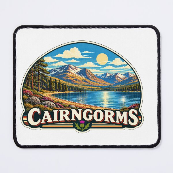 Item preview, Retro Cairngorms Landscape Sticker designed and sold by channeleffect.