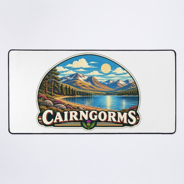 Item preview, Retro Cairngorms Landscape Sticker designed and sold by channeleffect.