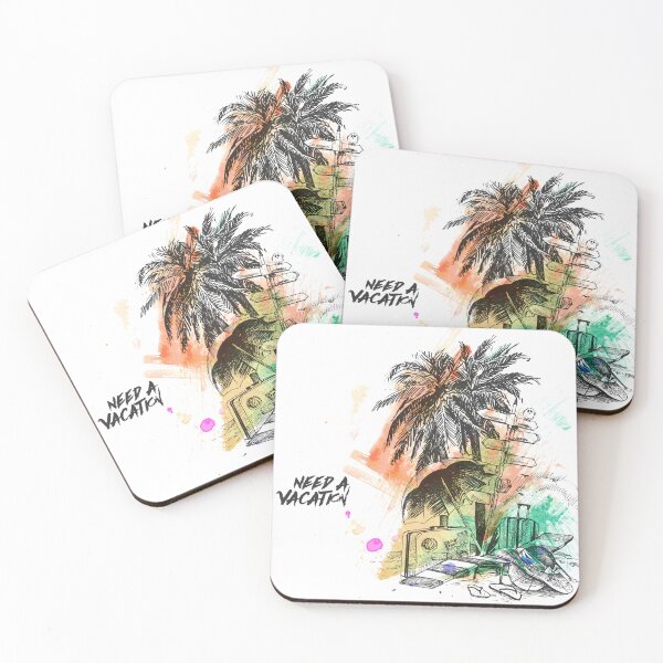 Item preview, Tropical Beach Vacation Palm Trees Illustration designed and sold by DesignByUmza.