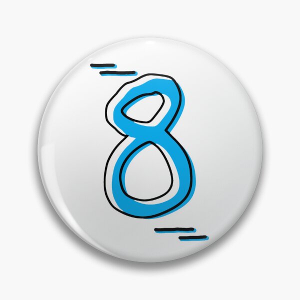 Item preview, Number 8 - Bold Blue Artistic Numeral Design designed and sold by Dyche Studio.