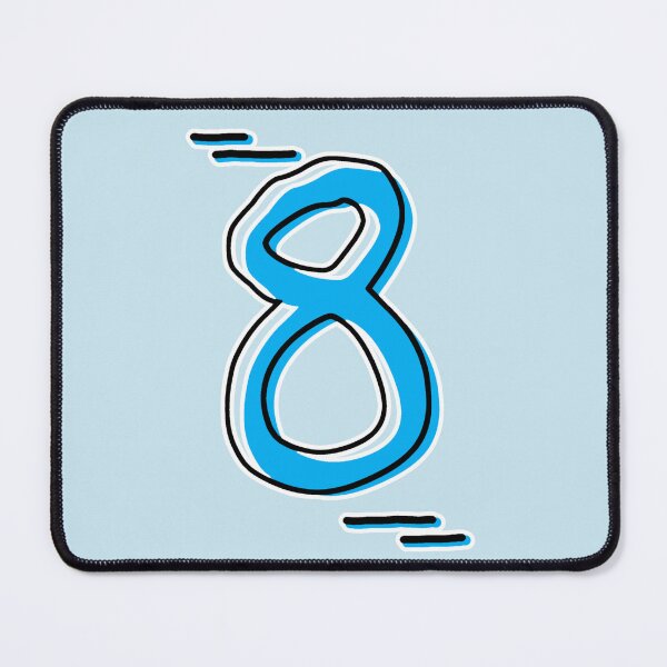 Item preview, Number 8 - Bold Blue Artistic Numeral Design designed and sold by Dyche Studio.