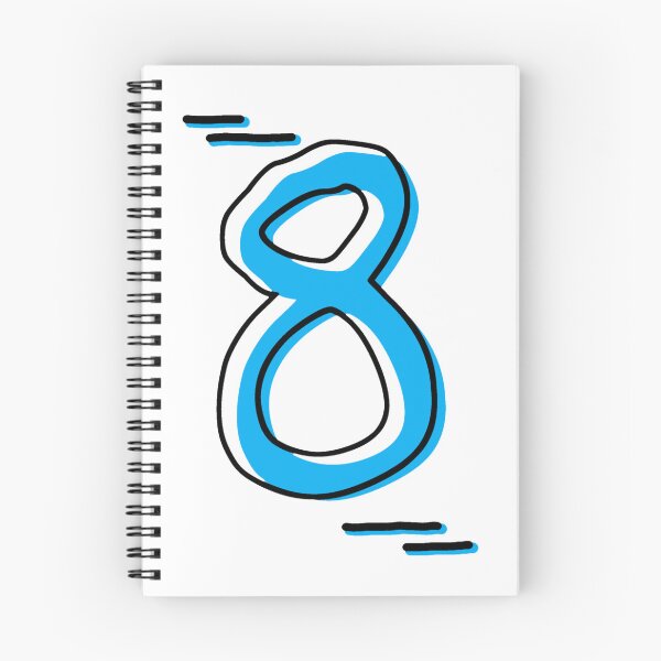 Item preview, Number 8 - Bold Blue Artistic Numeral Design designed and sold by Dyche Studio.