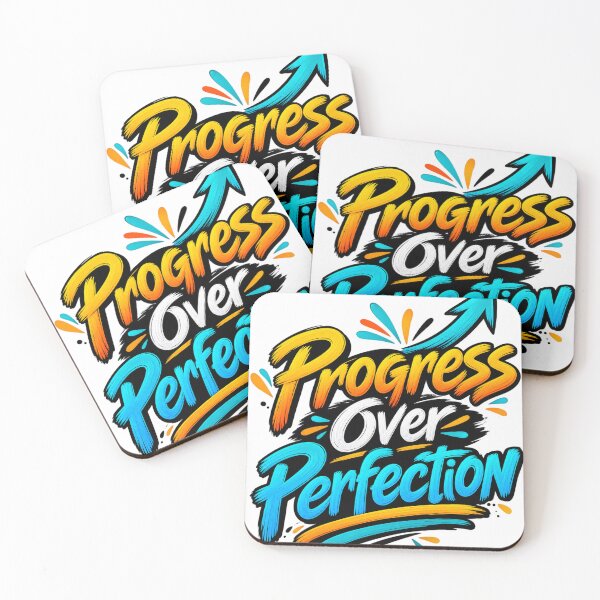 Item preview, Progress Over Perfection Motivational Quote designed and sold by Design Sounds Studio.