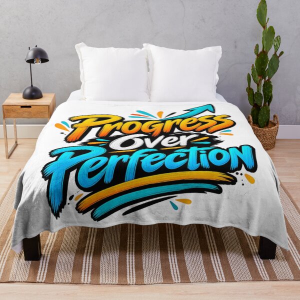 Item preview, Progress Over Perfection Motivational Quote designed and sold by Design Sounds Studio.