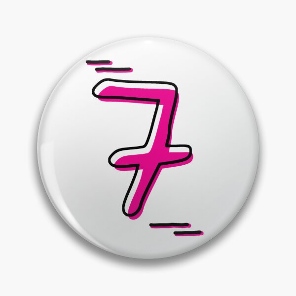 Item preview, Number 7 - Bold Pink Artistic Numeral Design designed and sold by Dyche Studio.