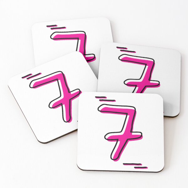 Item preview, Number 7 - Bold Pink Artistic Numeral Design designed and sold by Dyche Studio.