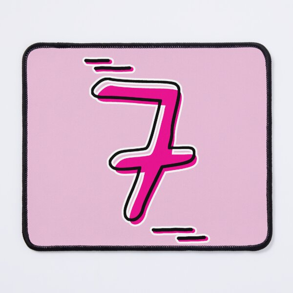 Item preview, Number 7 - Bold Pink Artistic Numeral Design designed and sold by Dyche Studio.