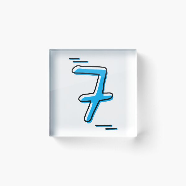 Item preview, Number 7 - Bold Blue Artistic Numeral Design designed and sold by Dyche Studio.