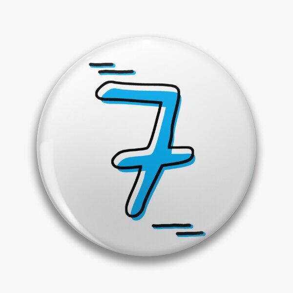 Item preview, Number 7 - Bold Blue Artistic Numeral Design designed and sold by Dyche Studio.