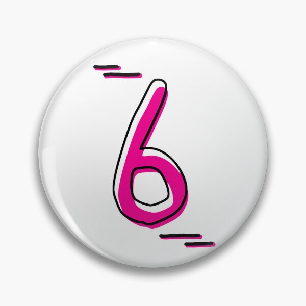 Item preview, Number 6 - Bold Pink Artistic Numeral Design designed and sold by Dyche Studio.
