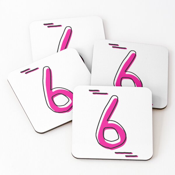 Item preview, Number 6 - Bold Pink Artistic Numeral Design designed and sold by Dyche Studio.