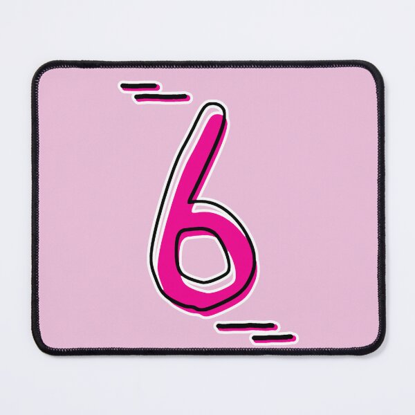 Item preview, Number 6 - Bold Pink Artistic Numeral Design designed and sold by Dyche Studio.
