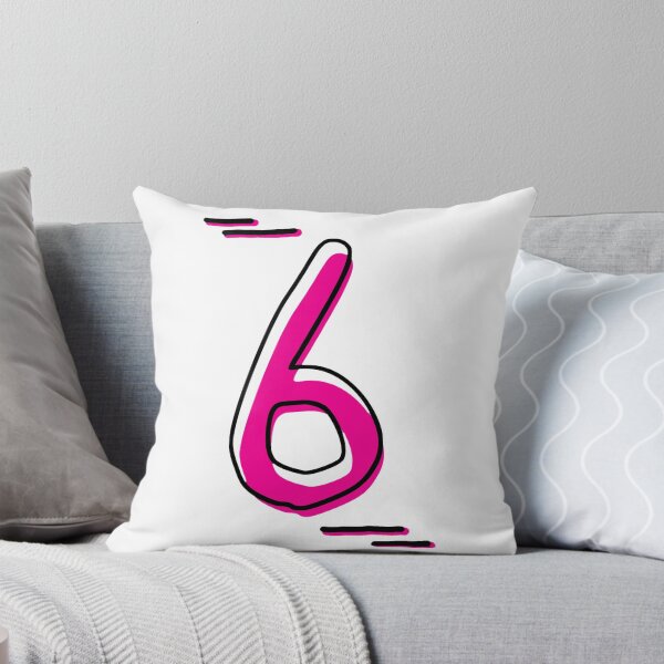 Item preview, Number 6 - Bold Pink Artistic Numeral Design designed and sold by Dyche Studio.