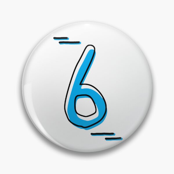 Item preview, Number 6 - Bold Blue Artistic Numeral Design designed and sold by Dyche Studio.