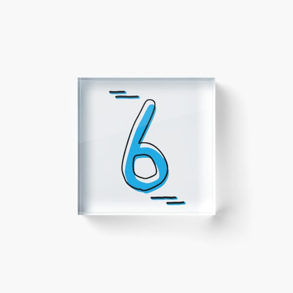 Item preview, Number 6 - Bold Blue Artistic Numeral Design designed and sold by Dyche Studio.