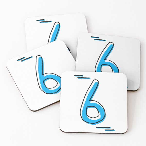 Item preview, Number 6 - Bold Blue Artistic Numeral Design designed and sold by Dyche Studio.