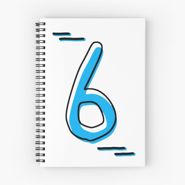 Item preview, Number 6 - Bold Blue Artistic Numeral Design designed and sold by Dyche Studio.