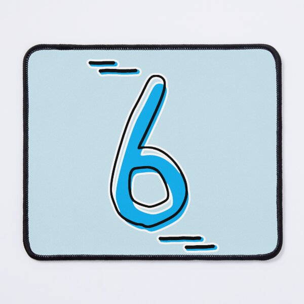 Item preview, Number 6 - Bold Blue Artistic Numeral Design designed and sold by Dyche Studio.