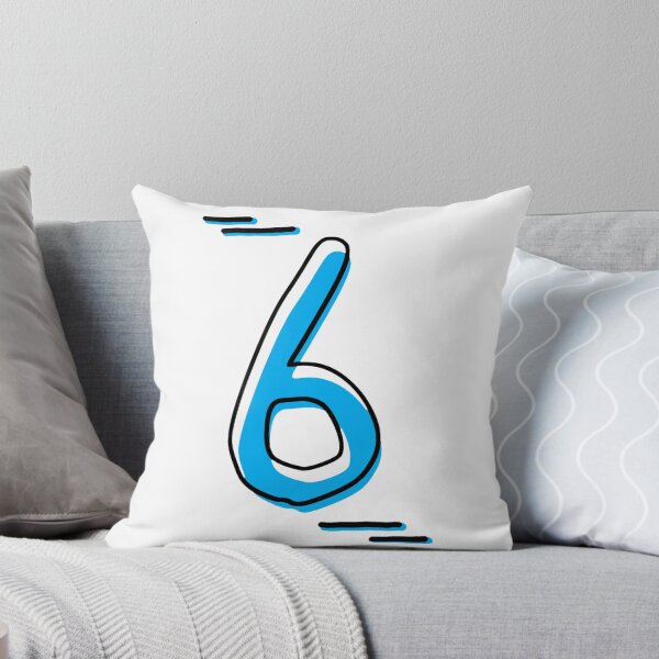 Item preview, Number 6 - Bold Blue Artistic Numeral Design designed and sold by Dyche Studio.
